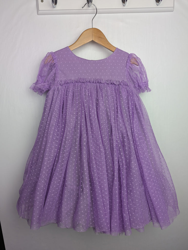 Next Purple Mesh Occasion Dress - Girls 3-4 Years Little Ones Preloved Used, Preloved, Preworn Baby, Girls & Boys Clothes. Kids & Children's second hand Clothing UK Online. Cheap affordable. Brands including Next, Joules, Nutmeg Morrisons, TU, F&F, H&M.