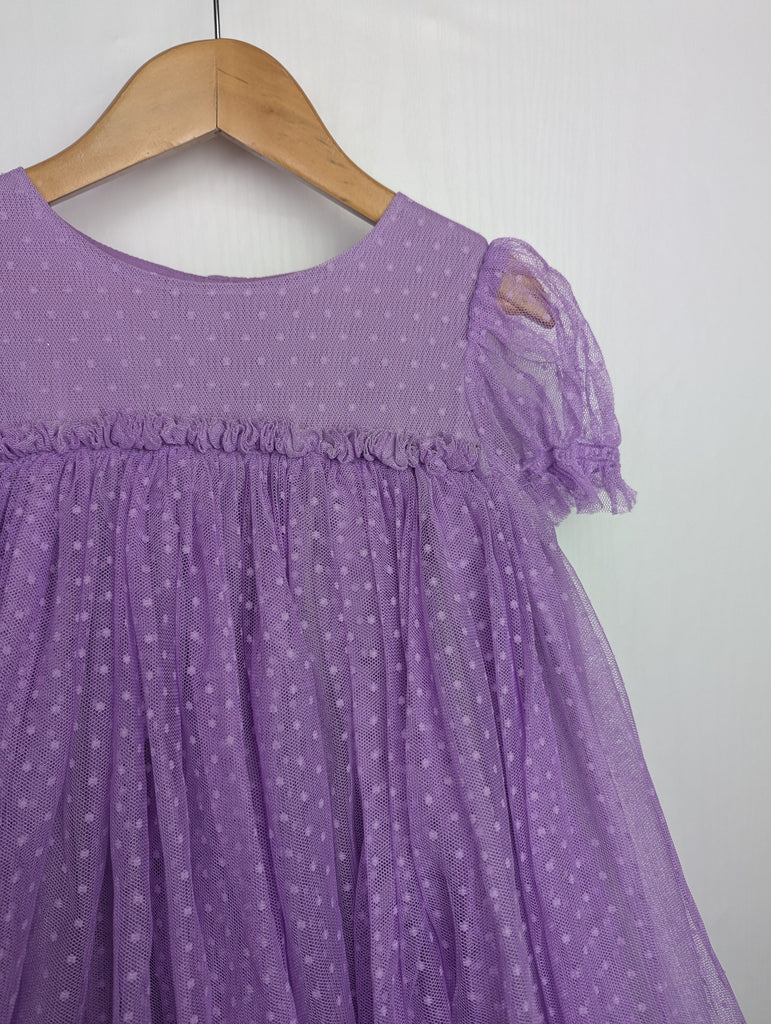 Next Purple Mesh Occasion Dress - Girls 3-4 Years Little Ones Preloved Used, Preloved, Preworn Baby, Girls & Boys Clothes. Kids & Children's second hand Clothing UK Online. Cheap affordable. Brands including Next, Joules, Nutmeg Morrisons, TU, F&F, H&M.