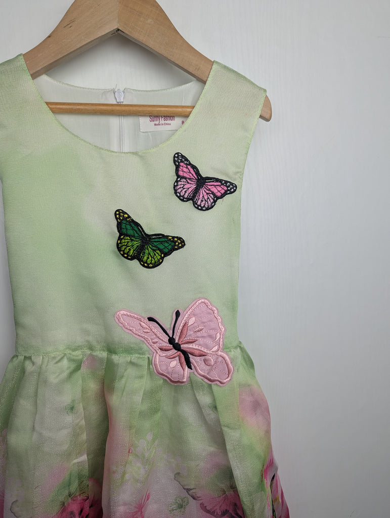 Sunny Fashion Butterfly Party Dress - Girls 8 Years Little Ones Preloved Used, Preloved, Preworn Baby, Girls & Boys Clothes. Kids & Children's second hand Clothing UK Online. Cheap affordable. Brands including Next, Joules, Nutmeg Morrisons, TU, F&F, H&M.