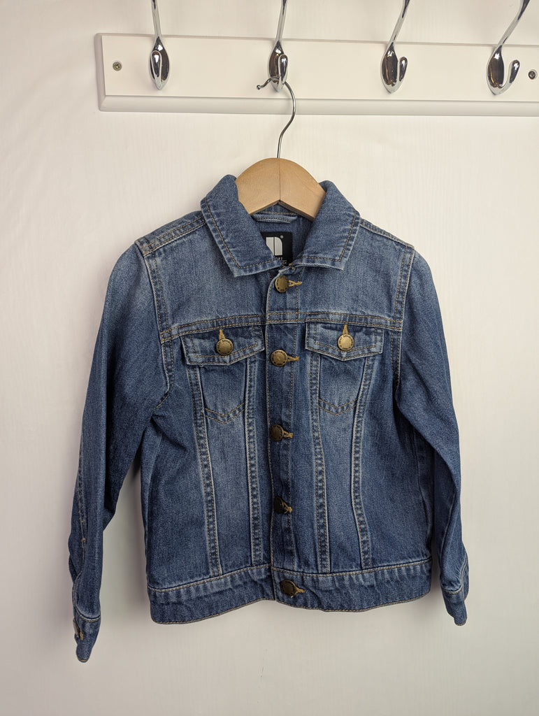 Next Blue Denim Jacket - Unisex 3-4 Years Little Ones Preloved Used, Preloved, Preworn Baby, Girls & Boys Clothes. Kids & Children's second hand Clothing UK Online. Cheap affordable. Brands including Next, Joules, Nutmeg Morrisons, TU, F&F, H&M.