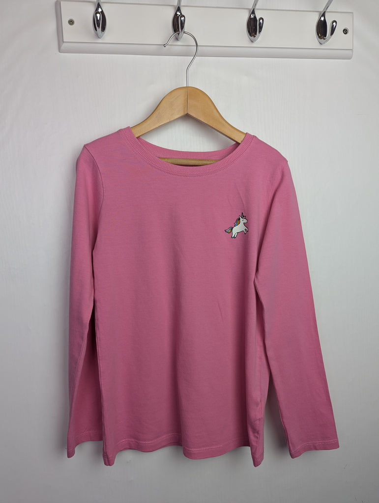 Next Pink Unicorn Top - Girls 7 Years Little Ones Preloved Used, Preloved, Preworn Baby, Girls & Boys Clothes. Kids & Children's second hand Clothing UK Online. Cheap affordable. Brands including Next, Joules, Nutmeg Morrisons, TU, F&F, H&M.