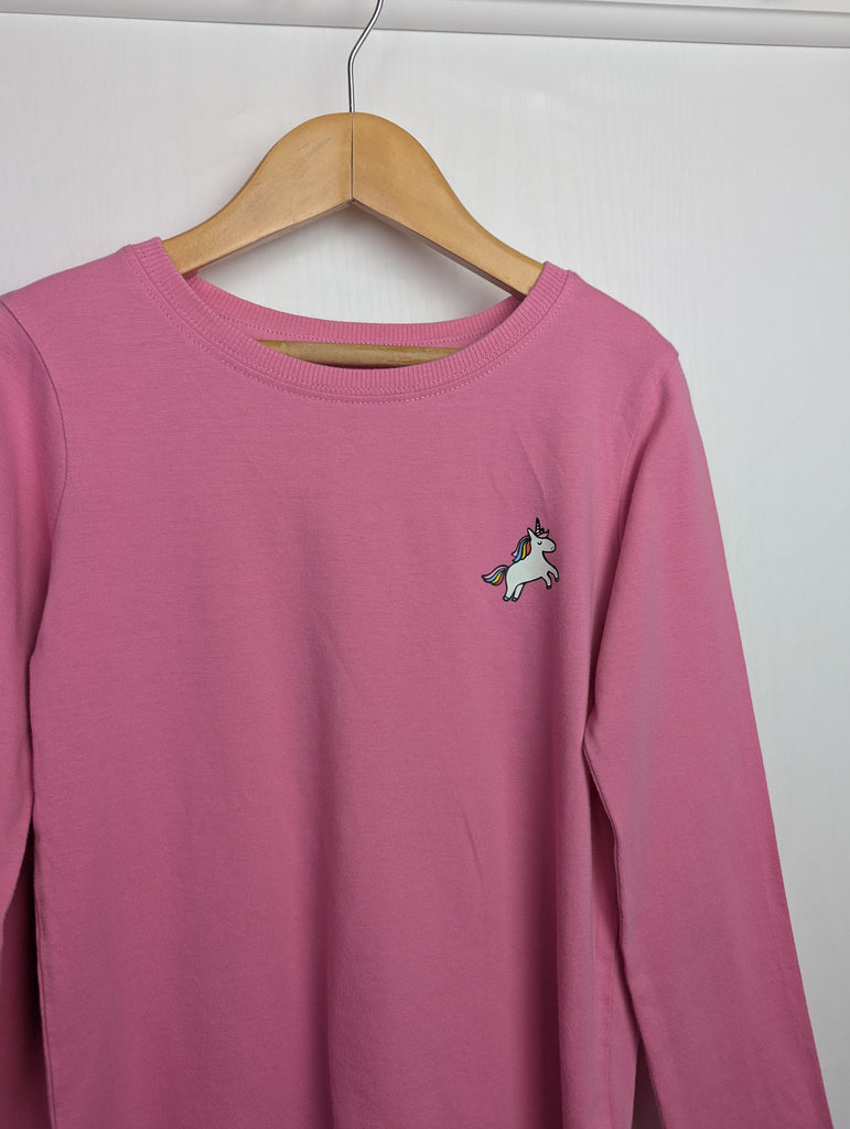 Next Pink Unicorn Top - Girls 7 Years Little Ones Preloved Used, Preloved, Preworn Baby, Girls & Boys Clothes. Kids & Children's second hand Clothing UK Online. Cheap affordable. Brands including Next, Joules, Nutmeg Morrisons, TU, F&F, H&M.