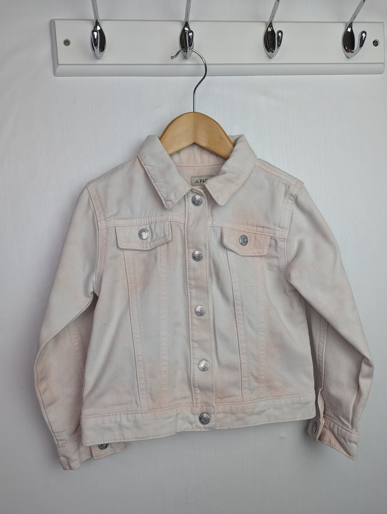 F&F Pink Denim Jacket - Girls 3-4 Years Little Ones Preloved Used, Preloved, Preworn Baby, Girls & Boys Clothes. Kids & Children's second hand Clothing UK Online. Cheap affordable. Brands including Next, Joules, Nutmeg Morrisons, TU, F&F, H&M.