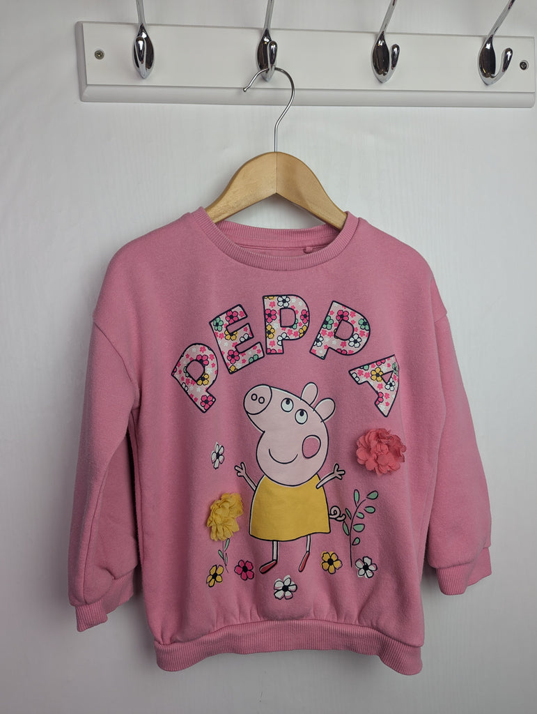 F&F Pink Peppa Pig Jumper - Girls 3-4 Years Little Ones Preloved Used, Preloved, Preworn Baby, Girls & Boys Clothes. Kids & Children's second hand Clothing UK Online. Cheap affordable. Brands including Next, Joules, Nutmeg Morrisons, TU, F&F, H&M.