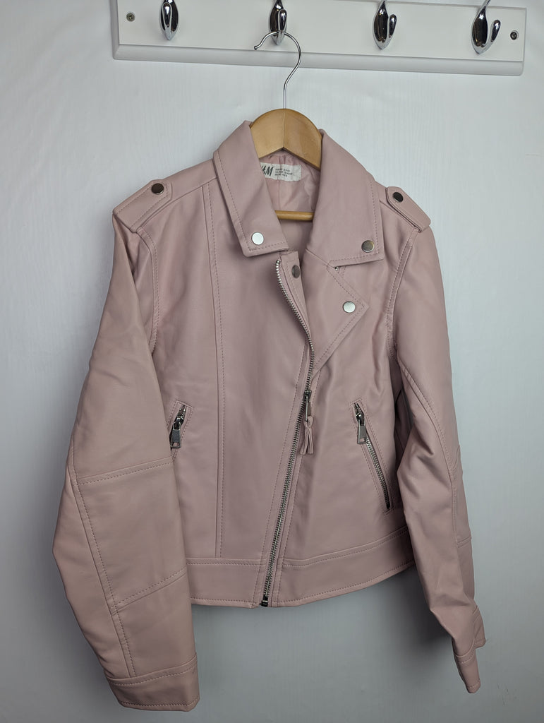 H&M Pink Pleather Jacket - Girls 9-10 Years Little Ones Preloved Used, Preloved, Preworn Baby, Girls & Boys Clothes. Kids & Children's second hand Clothing UK Online. Cheap affordable. Brands including Next, Joules, Nutmeg Morrisons, TU, F&F, H&M.