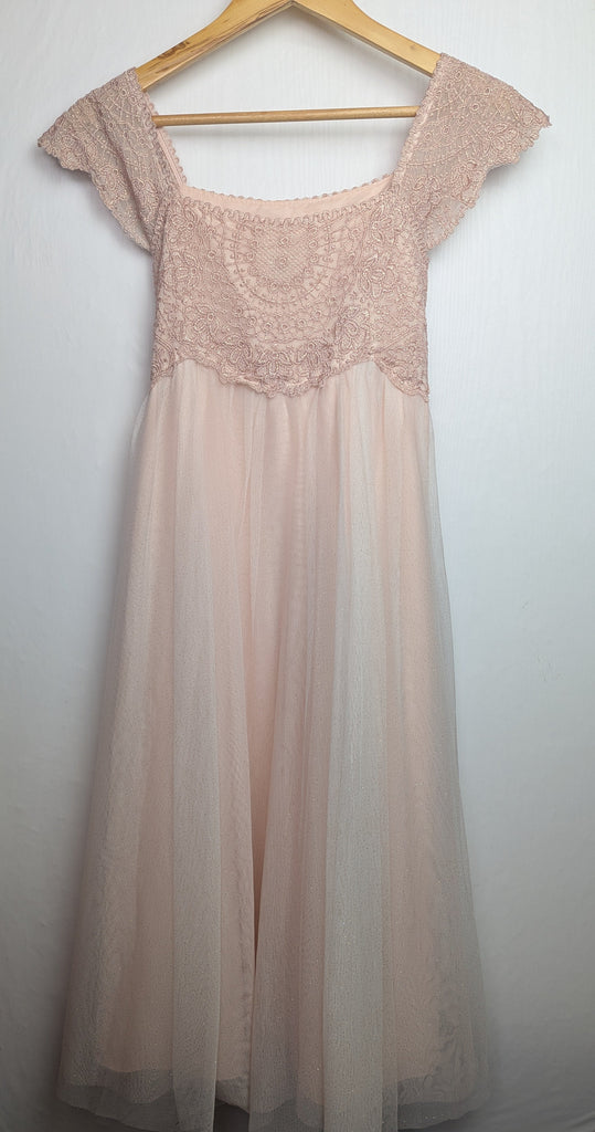 Monsoon Pink & Gold Bridesmaid Dress - Girls 12-13 Years Little Ones Preloved Used, Preloved, Preworn Baby, Girls & Boys Clothes. Kids & Children's second hand Clothing UK Online. Cheap affordable. Brands including Next, Joules, Nutmeg Morrisons, TU, F&F, H&M.