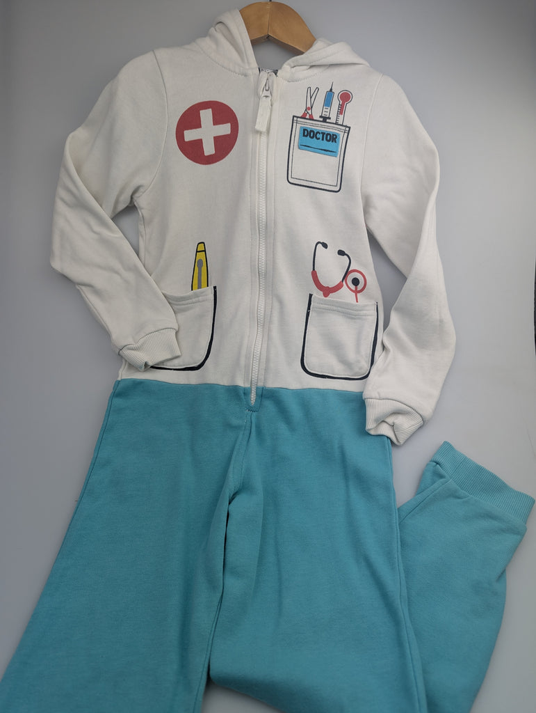 M&S Doctor On Call Onesie - Unisex 4-5 Years Little Ones Preloved Used, Preloved, Preworn Baby, Girls & Boys Clothes. Kids & Children's second hand Clothing UK Online. Cheap affordable. Brands including Next, Joules, Nutmeg Morrisons, TU, F&F, H&M.