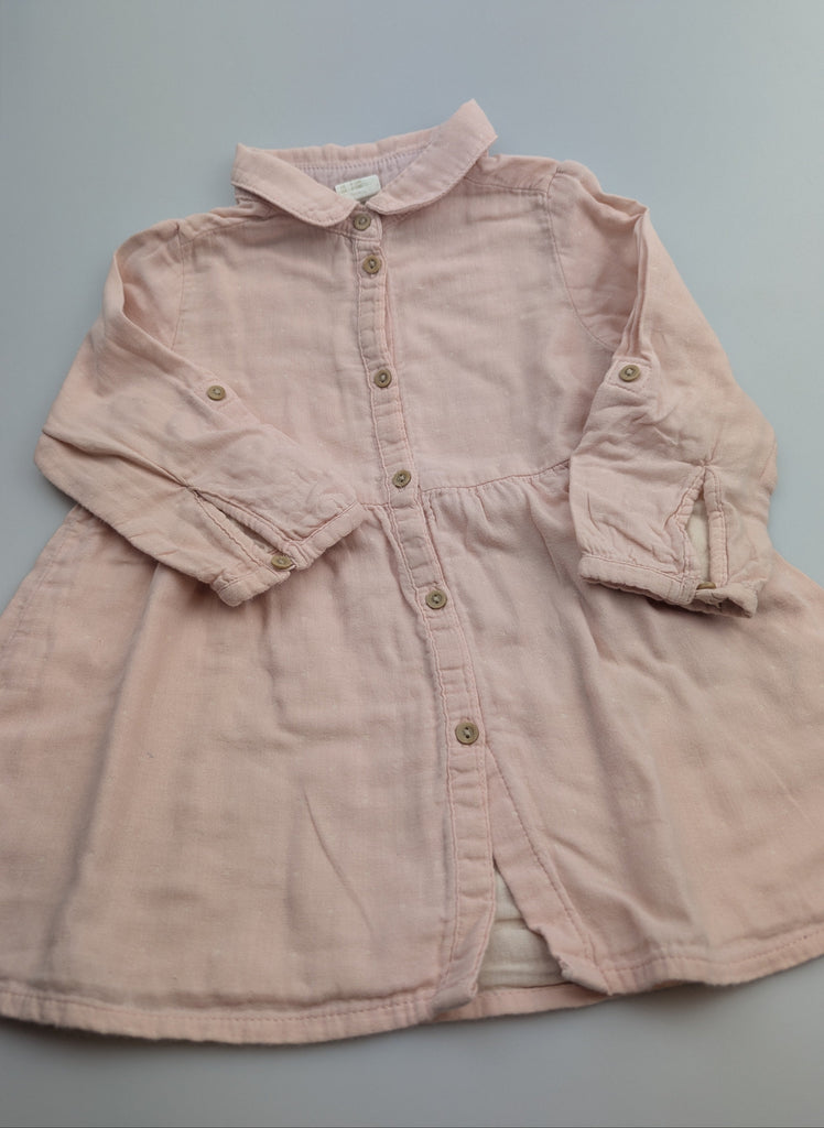 H&M Pink Cotton Dress - Girls 9-12 Months Little Ones Preloved Used, Preloved, Preworn Baby, Girls & Boys Clothes. Kids & Children's second hand Clothing UK Online. Cheap affordable. Brands including Next, Joules, Nutmeg Morrisons, TU, F&F, H&M.