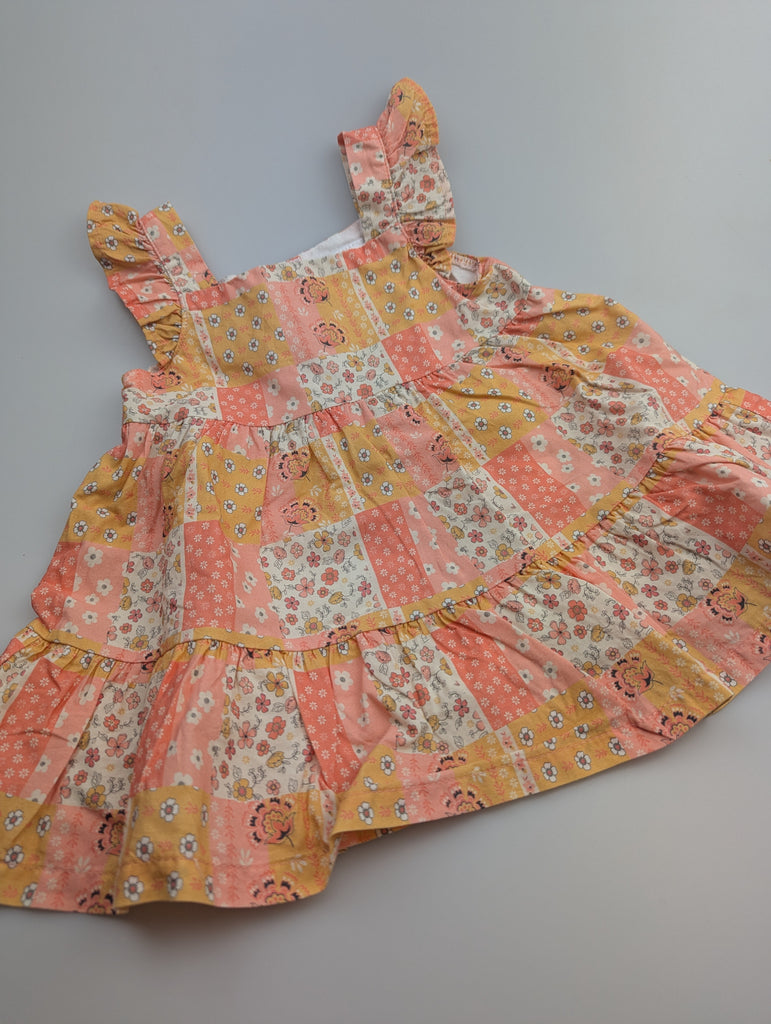 Fred & Flo Patchwork Dress - Girls 3-6 Months Little Ones Preloved Used, Preloved, Preworn Baby, Girls & Boys Clothes. Kids & Children's second hand Clothing UK Online. Cheap affordable. Brands including Next, Joules, Nutmeg Morrisons, TU, F&F, H&M.