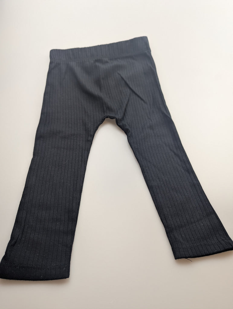 George Black Ribbed Leggings - Unisex 9-12 Months Little Ones Preloved Used, Preloved, Preworn Baby, Girls & Boys Clothes. Kids & Children's second hand Clothing UK Online. Cheap affordable. Brands including Next, Joules, Nutmeg Morrisons, TU, F&F, H&M.