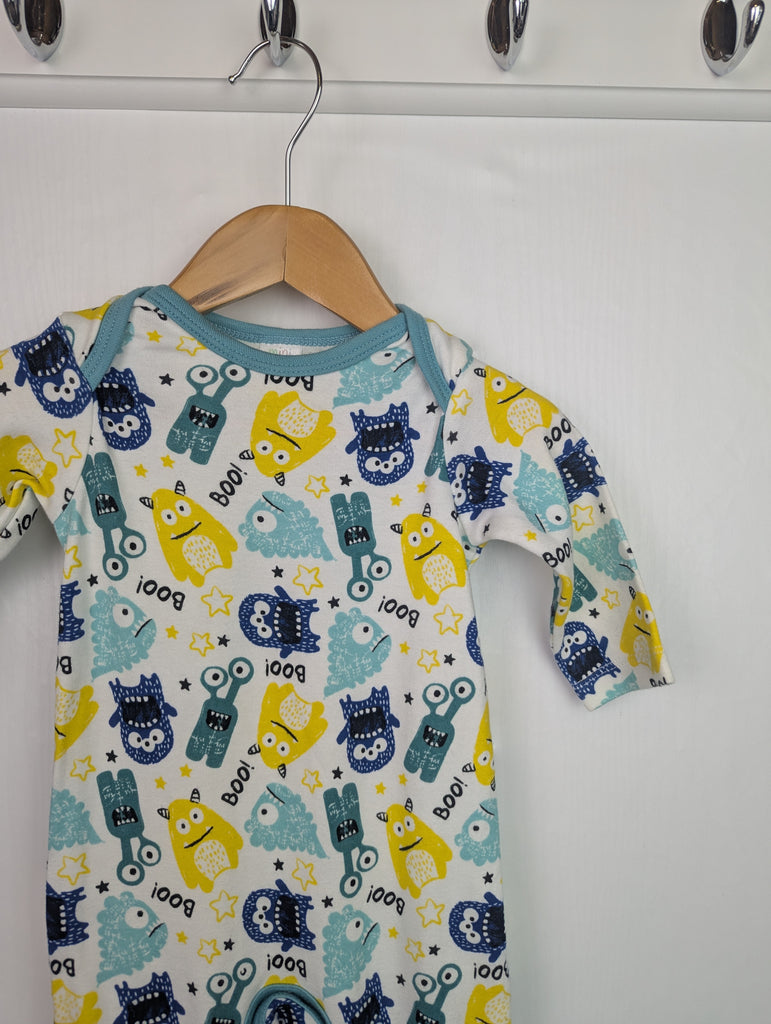 Mini Club Monsters Sleepsuit - Baby Boys 0-3 Months Little Ones Preloved Second Hand Baby, Girls & Boys Clothes. UK Postage
