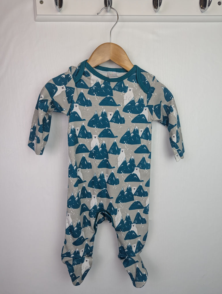 NWOT's Mini Club Pola Bear Sleepsuit - Baby Boys 0-3 Months Little Ones Preloved Second Hand Baby, Girls & Boys Clothes. UK Postage