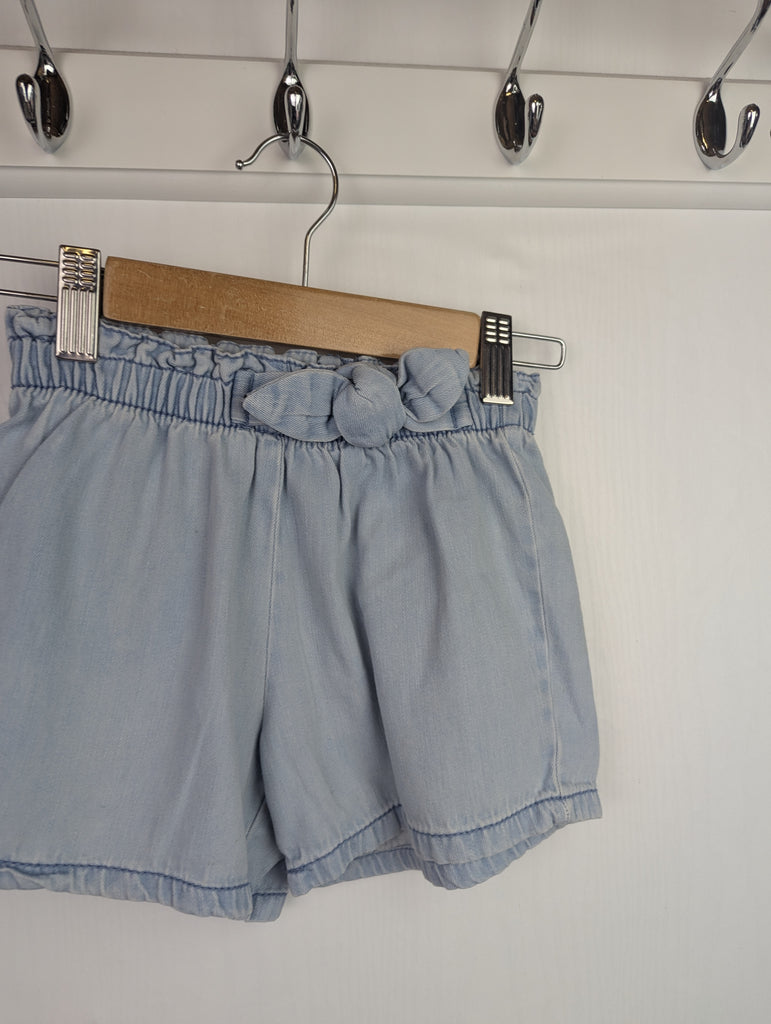 Next Denim Bow Shorts - Girls 2-3 Years Little Ones Preloved Second Hand Baby, Girls & Boys Clothes. UK Postage