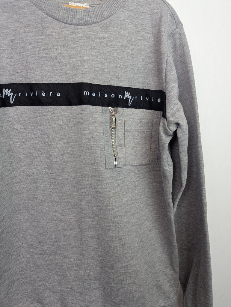 River Island Grey Zip Jumper - Boys 9-10 Years Little Ones Preloved Second Hand Baby, Girls & Boys Clothes. UK Postage