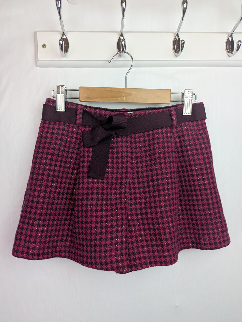 Monsoon Pink Dogtooth Shorts - Girls 9 Years Little Ones Preloved Second Hand Baby, Girls & Boys Clothes. UK Postage