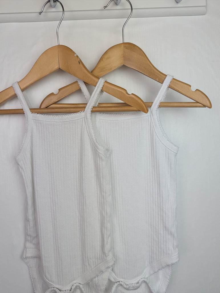 Zara White Ribbed Bodysuit Set - Girls 2-3 Years Little Ones Preloved Second Hand Baby, Girls & Boys Clothes. UK Postage