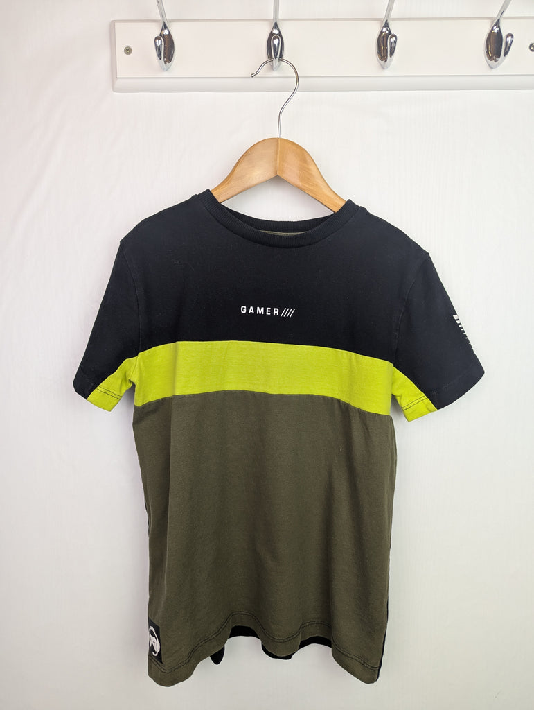 Next Green & Black Gamer Top - Boys 7 Years Little Ones Preloved Second Hand Baby, Girls & Boys Clothes. UK Postage