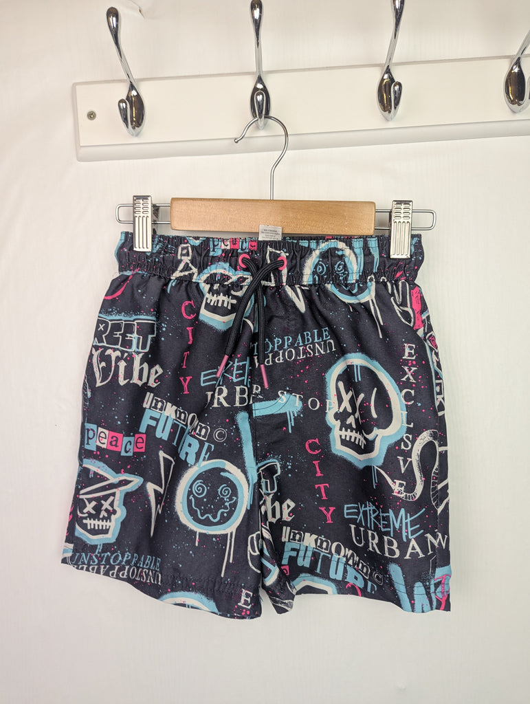 George Grafitti Swim Shorts - Boys 5-6 Years Little Ones Preloved Second Hand Baby, Girls & Boys Clothes. UK Postage