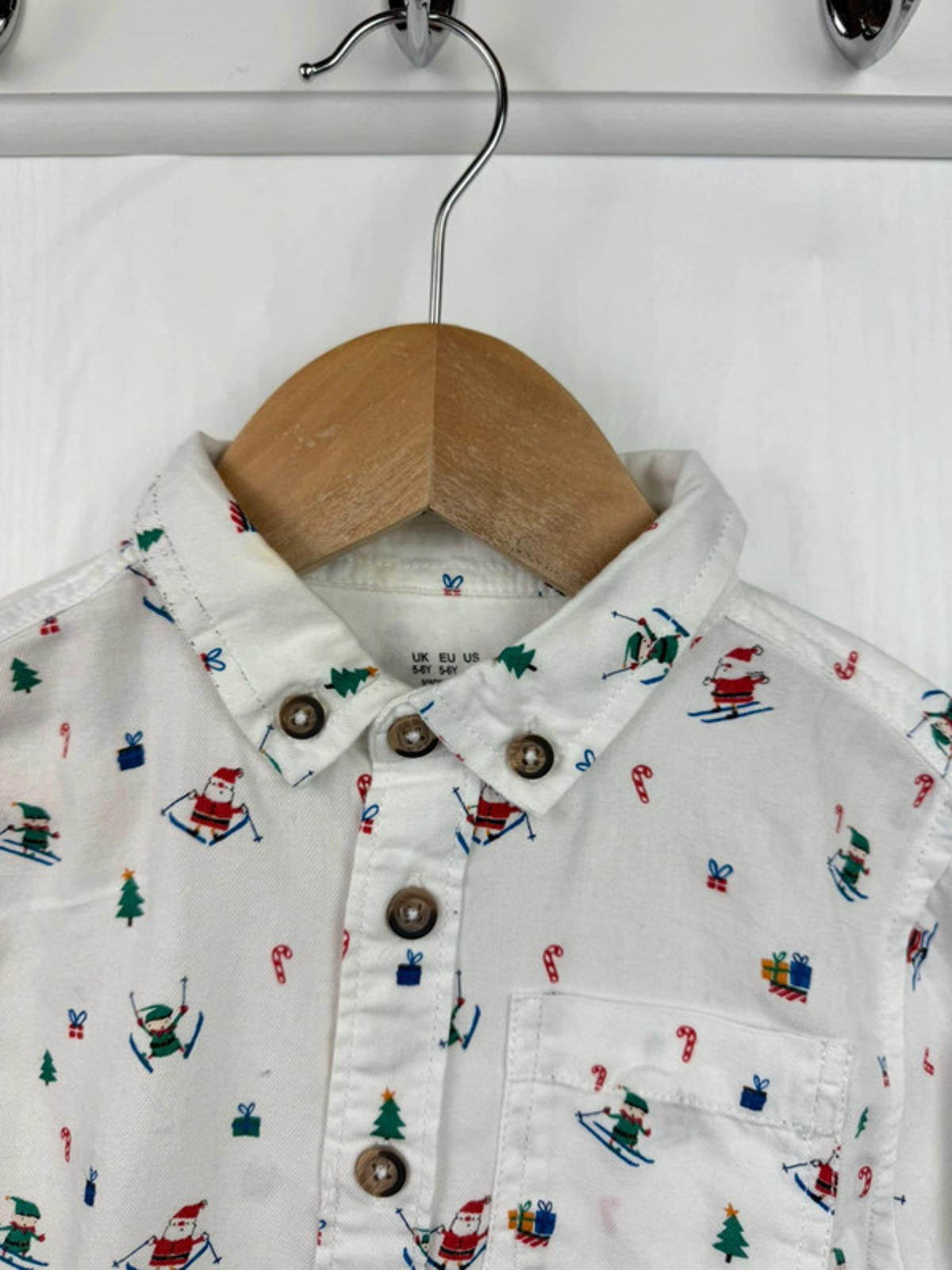 F&F White Christmas Shirt - Boys 5-6 Years