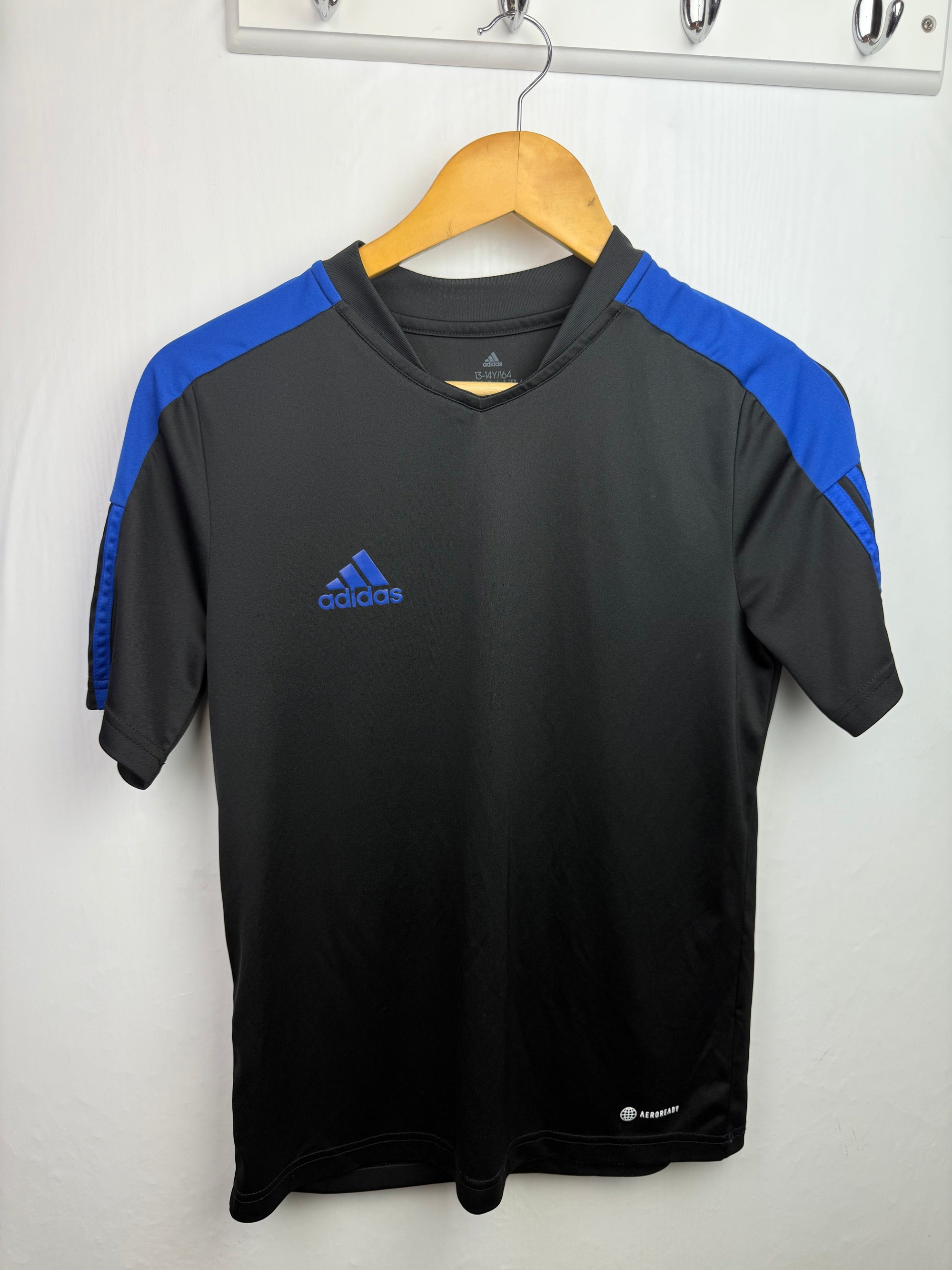 Adidas Black & Blue Sports Shirt - Boys 13 - 14 Years - Little Ones Preloved. Second Hand Children's & Preloved Baby, Kids, Girls & Boys Clothes. UK online
