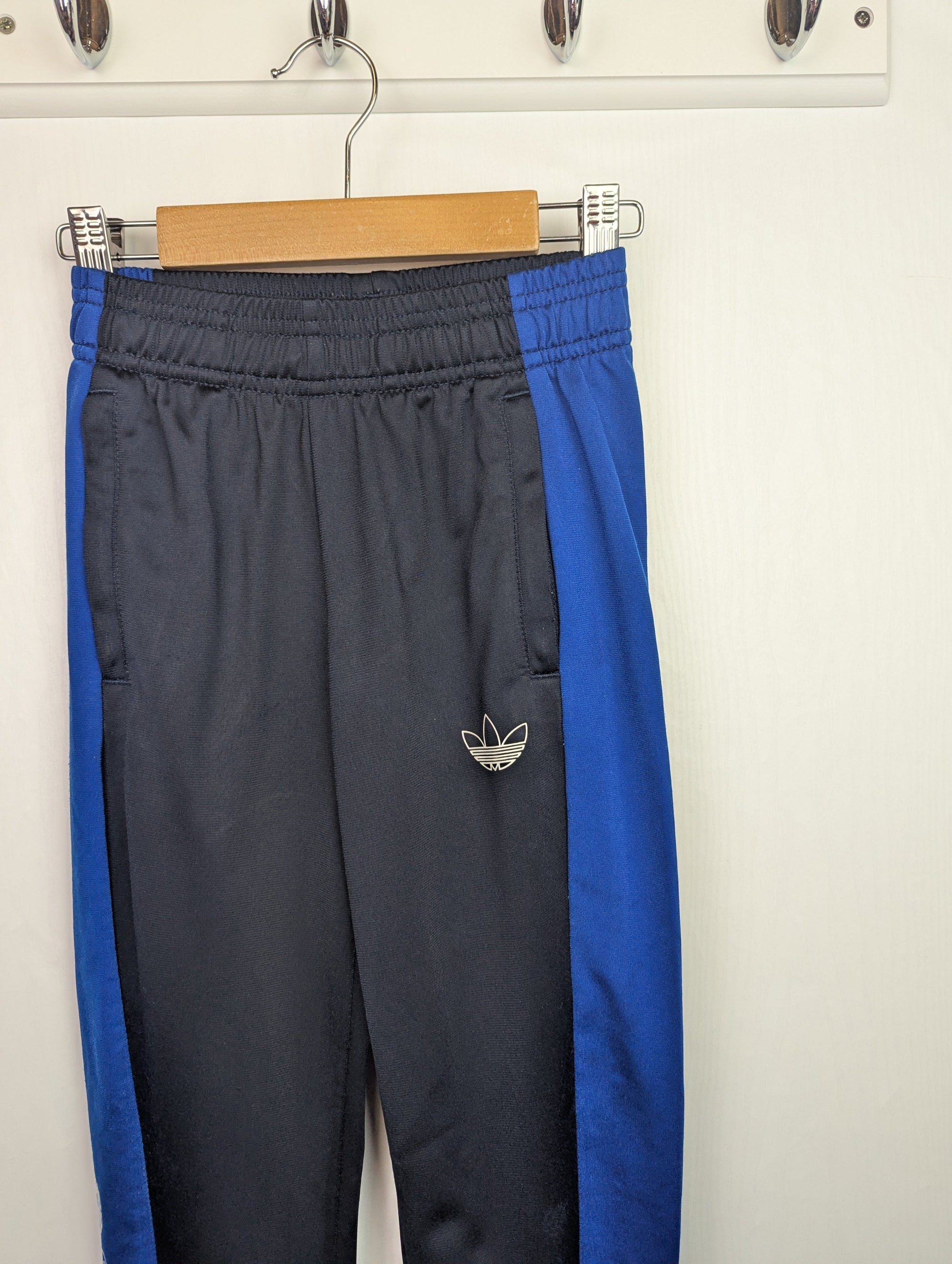 Adidas Blue & Navy Tracksuit Bottoms - Boys 6 - 7 Years - Little Ones Preloved. Second Hand Children's & Preloved Baby, Kids, Girls & Boys Clothes. UK online