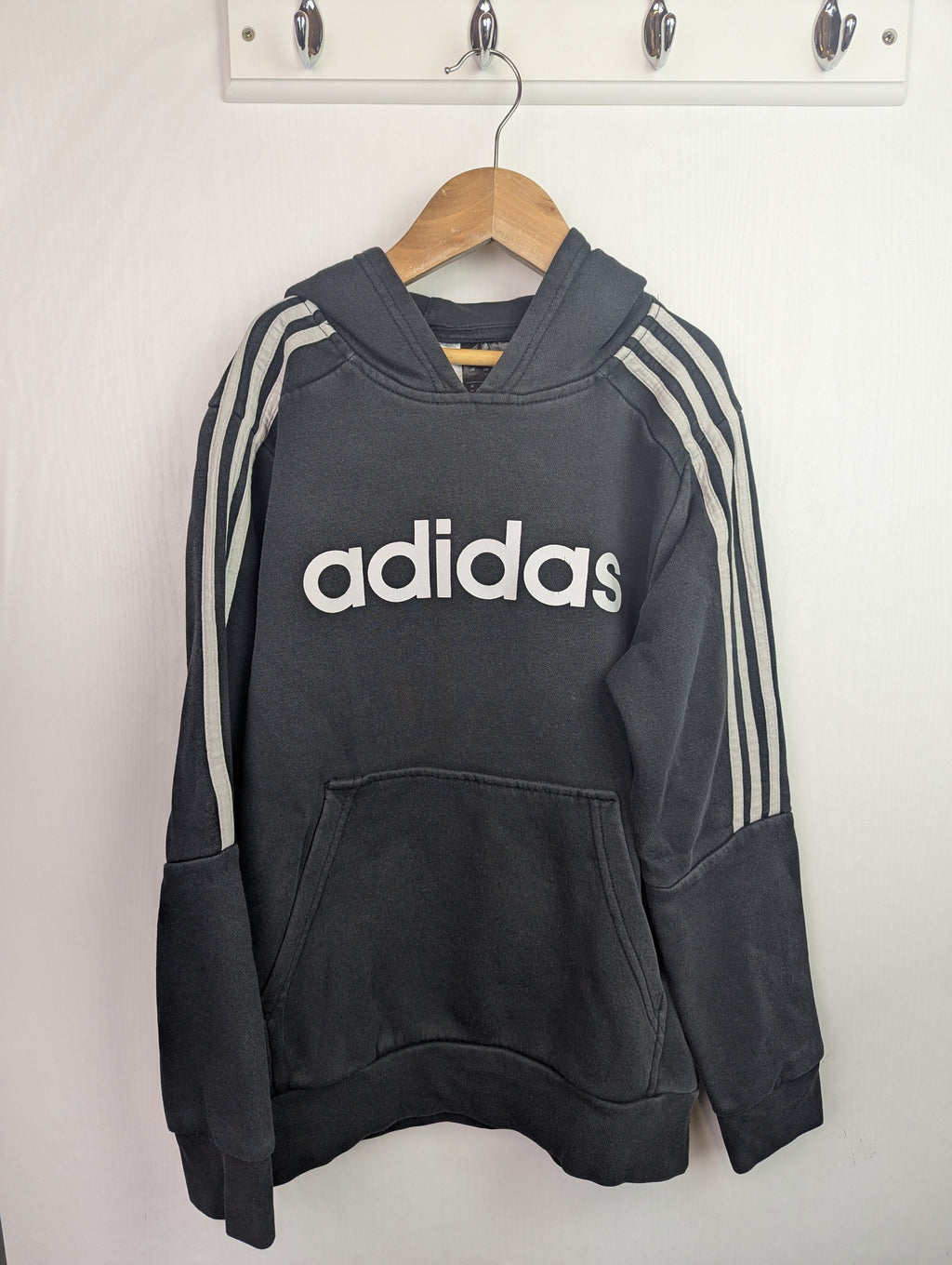 Adidas Grey/Black Hoodie - Unisex 11 - 12 Years - Little Ones Preloved. Second Hand Children's & Preloved Baby, Kids, Girls & Boys Clothes. UK online