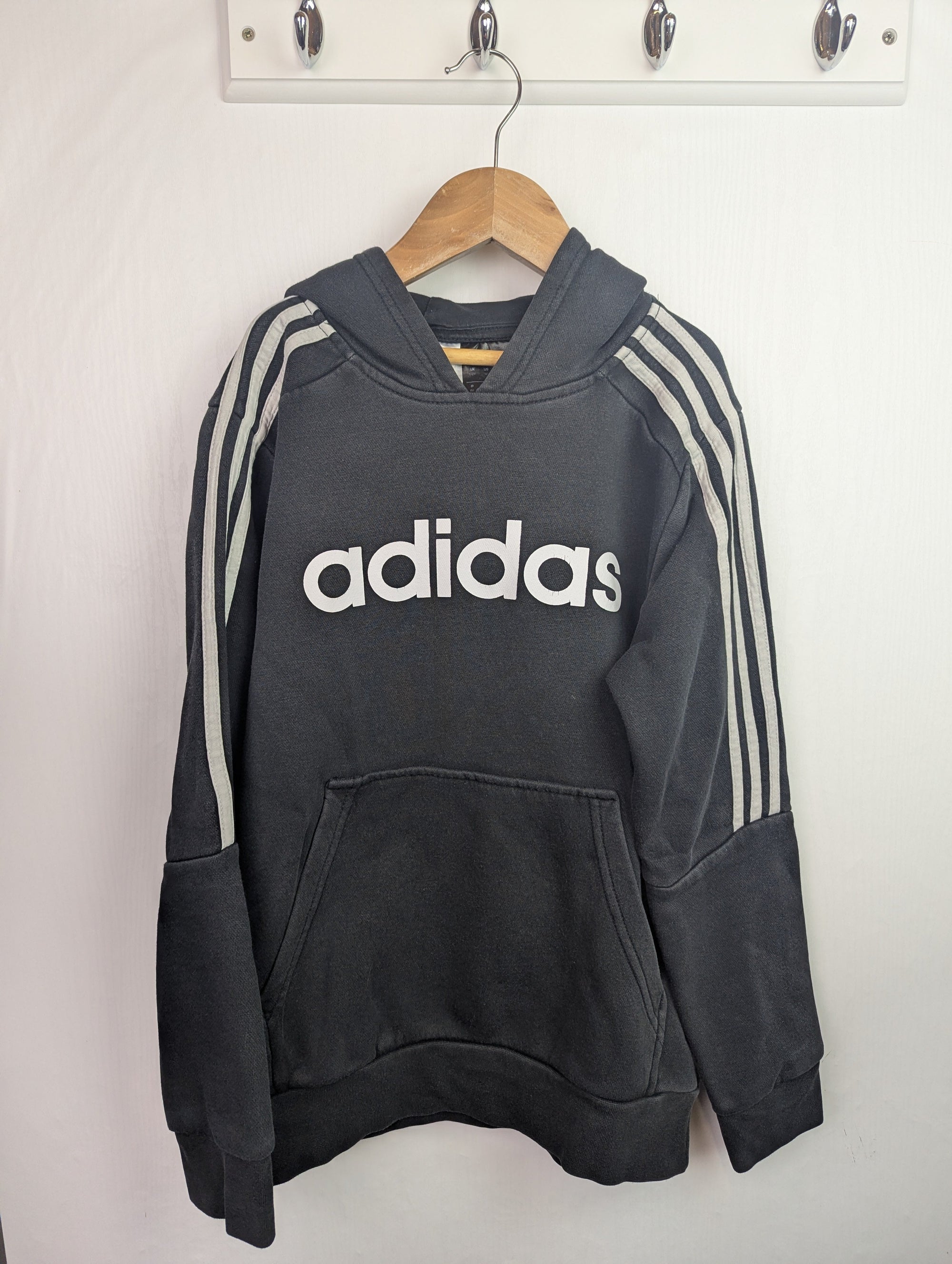 Adidas Grey/Black Hoodie - Unisex 11 - 12 Years - Little Ones Preloved. Second Hand Children's & Preloved Baby, Kids, Girls & Boys Clothes. UK online