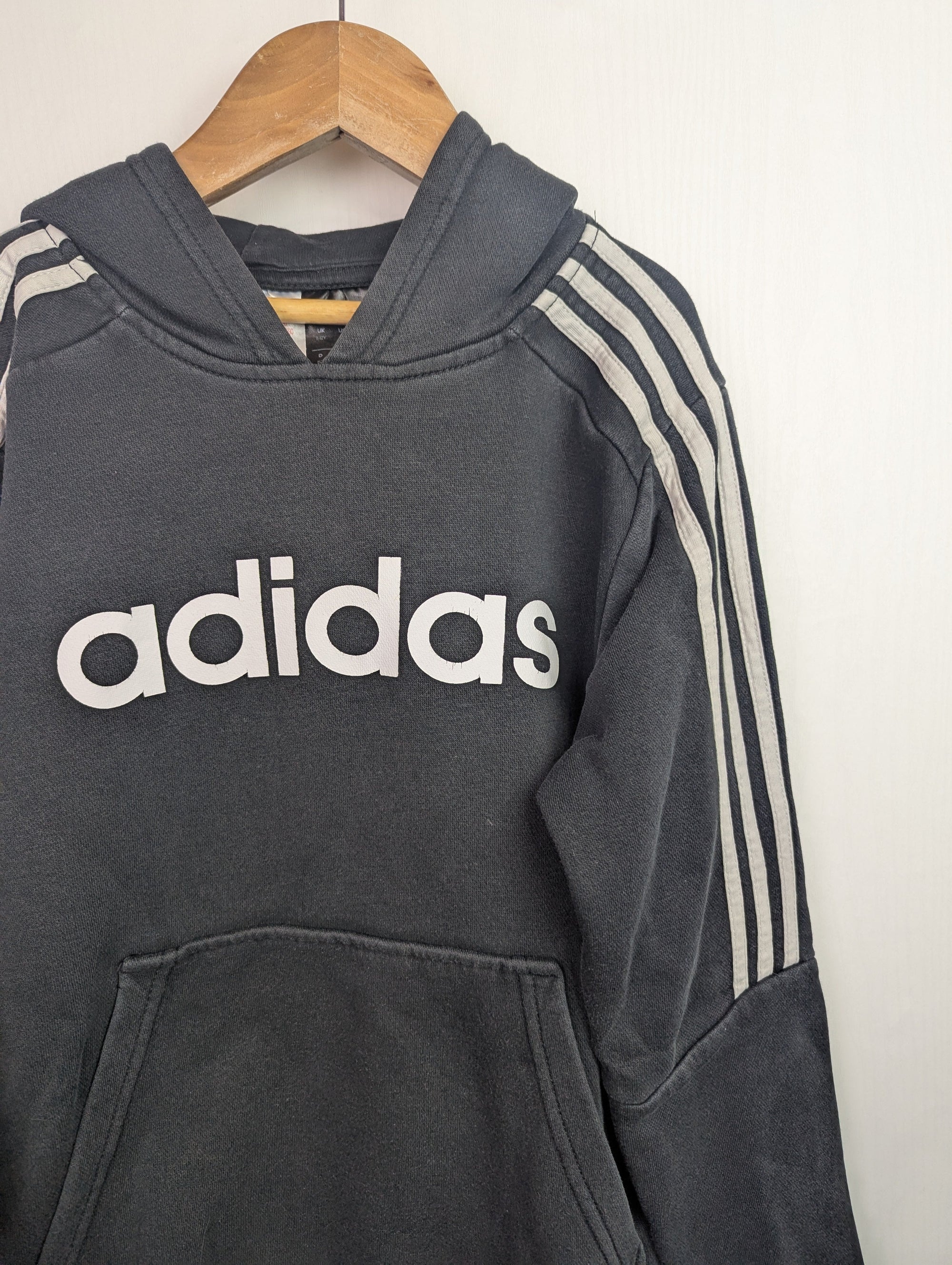 Adidas Grey/Black Hoodie - Unisex 11 - 12 Years - Little Ones Preloved. Second Hand Children's & Preloved Baby, Kids, Girls & Boys Clothes. UK online