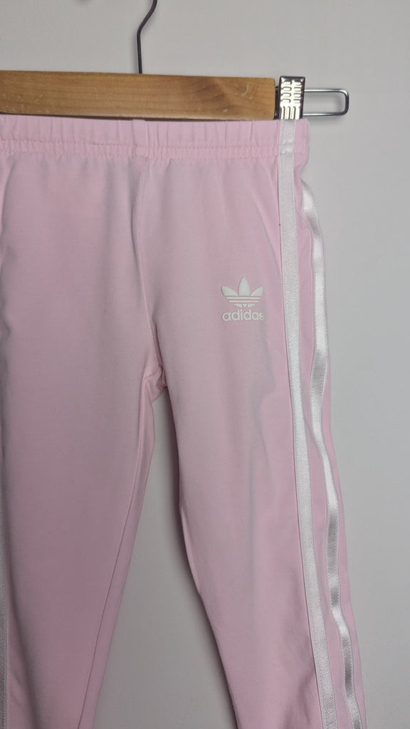 Adidas Pink Striped Leggings - Girls 4-5 Years Little Ones Preloved Used, Preloved, Preworn & Second Hand Baby, Kids & Children's Clothing UK Online. Cheap affordable. Brands including Next, Joules, Nutmeg Morrisons, TU, F&F, H&M.