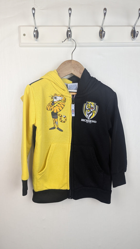 AFL Richmond Tiger Hoodie - Unisex 4 Years Little Ones Preloved Used, Preloved, Preworn & Second Hand Baby, Kids & Children's Clothing UK Online. Cheap affordable. Brands including Next, Joules, Nutmeg Morrisons, TU, F&F, H&M.