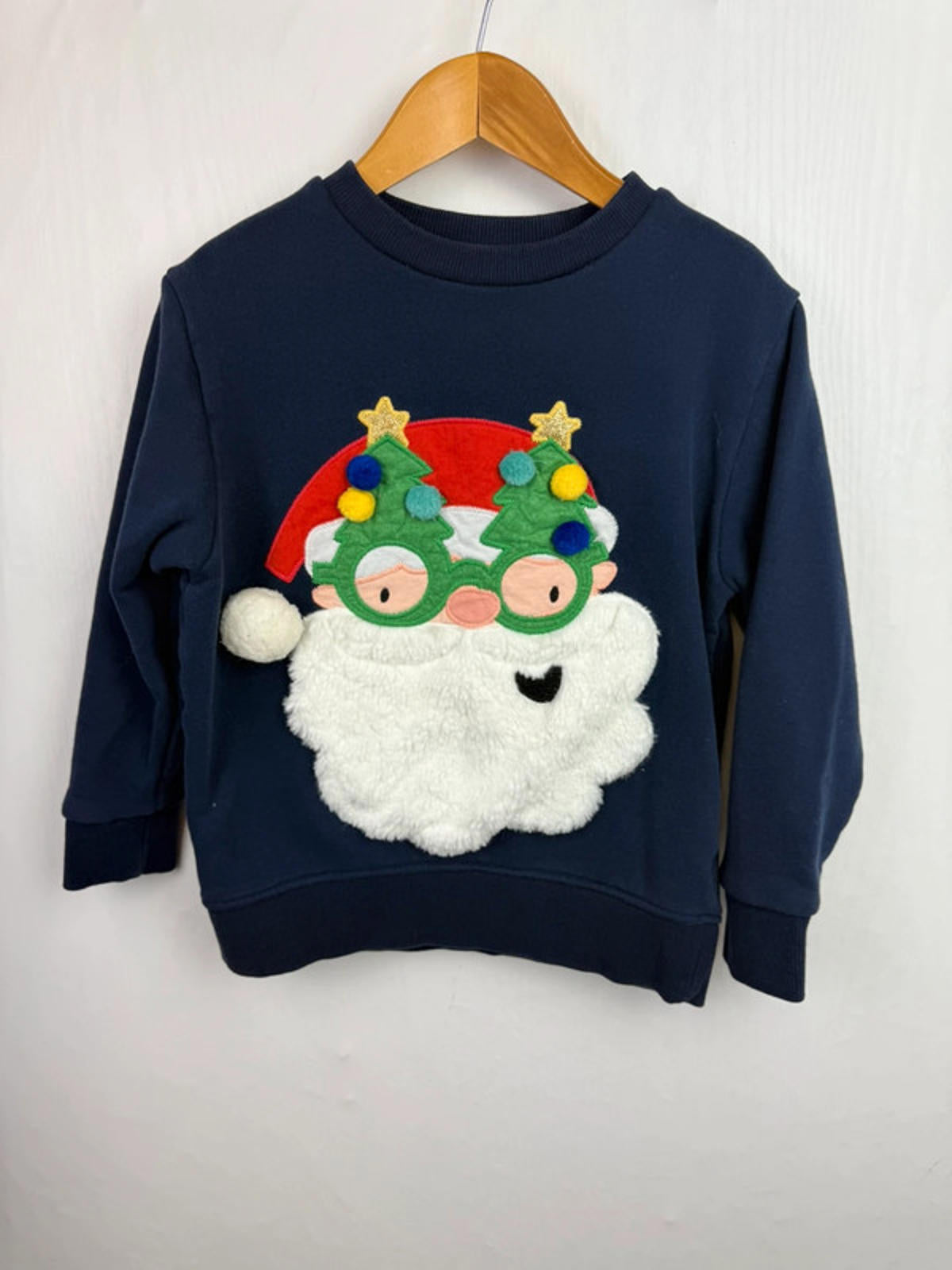 Next Navy Santa Jumper - Boys 4-5 Years