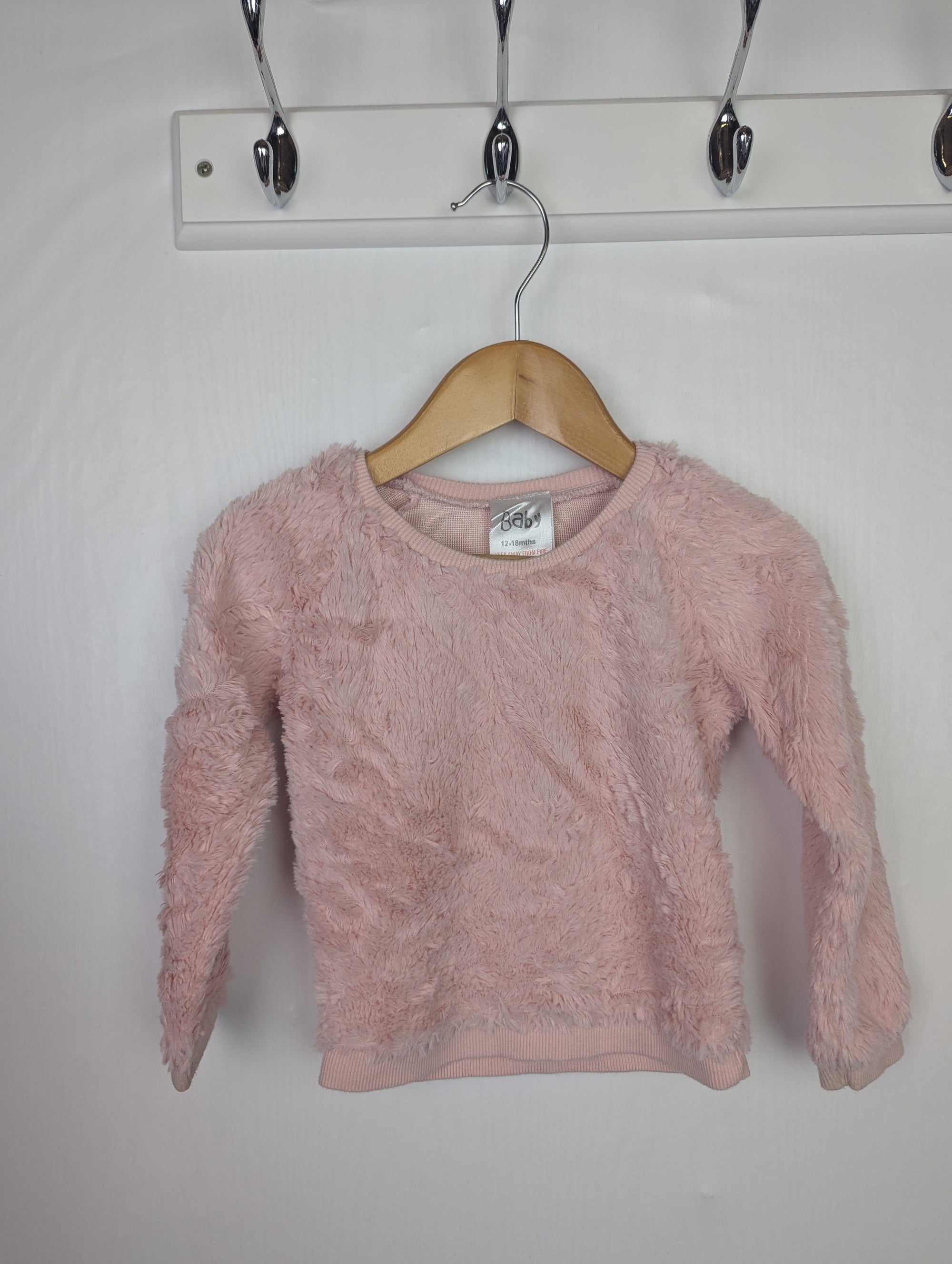 Baby Fluffy Pink Jumper - Girls 12 - 18 Months - Little Ones Preloved. Second Hand Children's & Preloved Baby, Kids, Girls & Boys Clothes. UK online