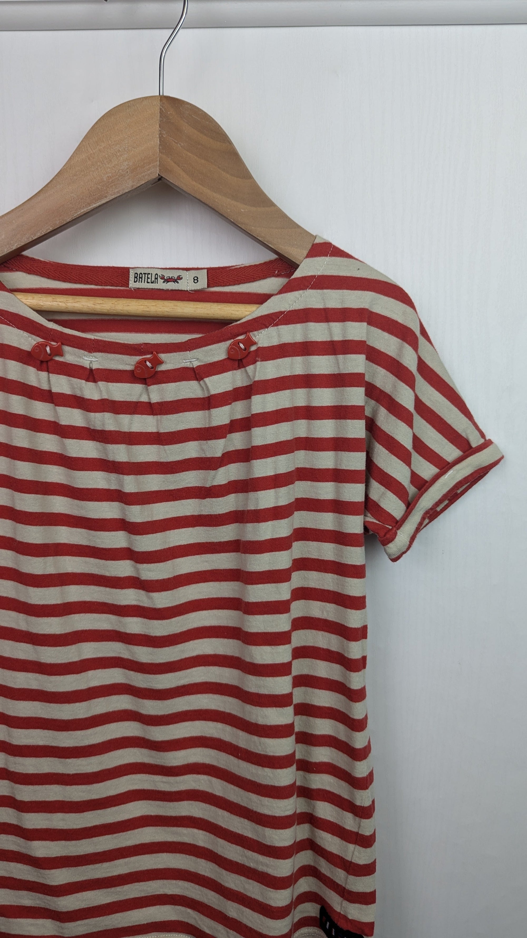 Batela Striped Short Sleeve Top - Girls 8 Years - Little Ones Preloved. Second Hand Children's & Preloved Baby, Kids, Girls & Boys Clothes. UK online