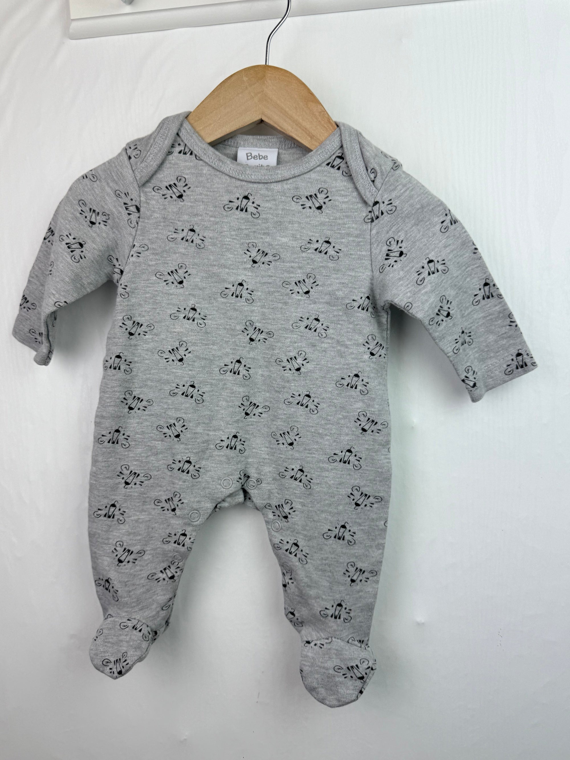 Bebe Bonito Grey Tiger Sleepsuit - Boys 0 - 3 Months - Little Ones Preloved. Second Hand Children's & Preloved Baby, Kids, Girls & Boys Clothes. UK online