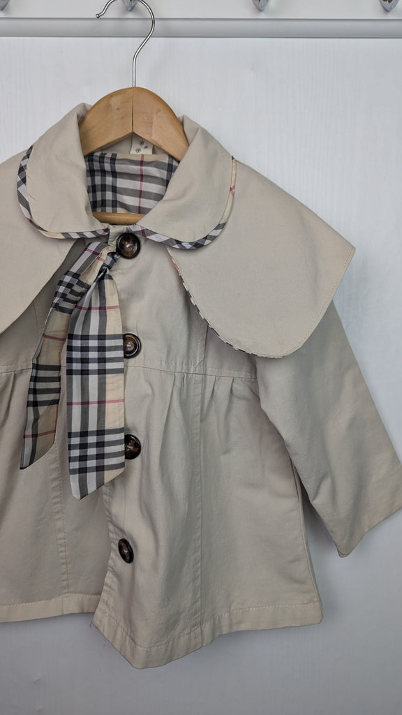 Beige Plaid Light Jacket - Girls 12 Months Unbranded Used, Preloved, Preworn & Second Hand Baby, Kids & Children's Clothing UK Online. Cheap affordable. Brands including Next, Joules, Nutmeg Morrisons, TU, F&F, H&M.