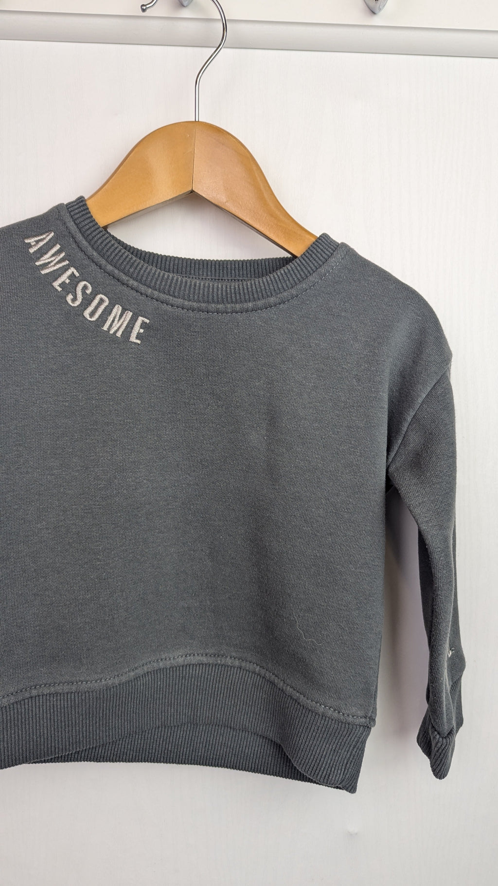 Blue Zoo Grey Awesome Jumper - Boys 6 - 9 Months - Little Ones Preloved. Second Hand Children's & Preloved Baby, Kids, Girls & Boys Clothes. UK online