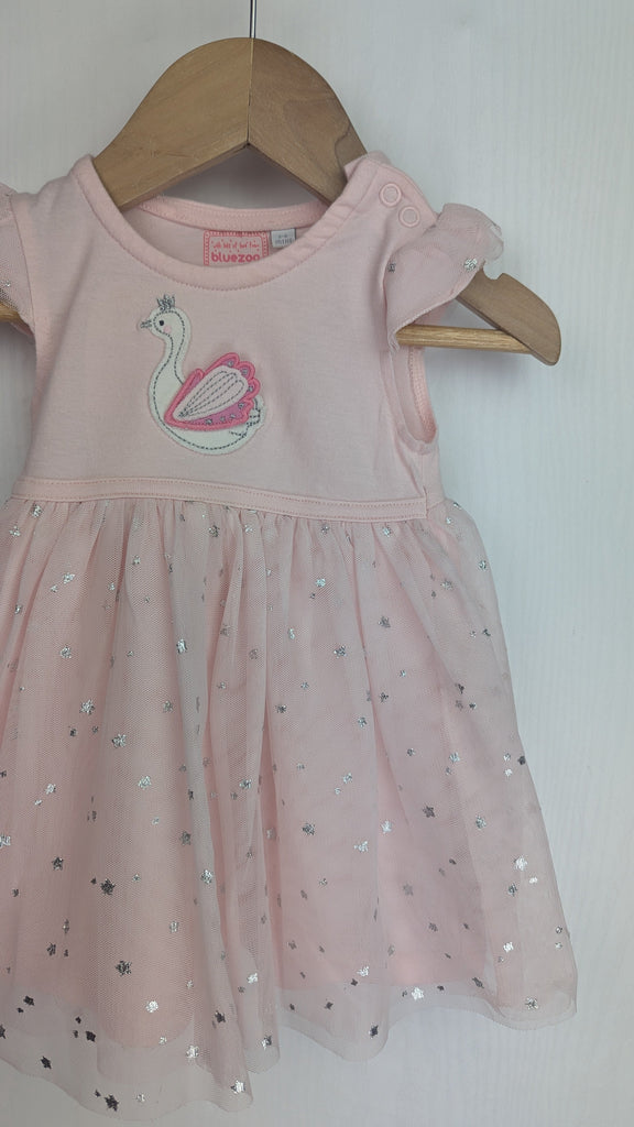 Blue Zoo Pink & Silver Swan Dress - Girls 3-6 Months Blue Zoo Used, Preloved, Preworn & Second Hand Baby, Kids & Children's Clothing UK Online. Cheap affordable. Brands including Next, Joules, Nutmeg Morrisons, TU, F&F, H&M.