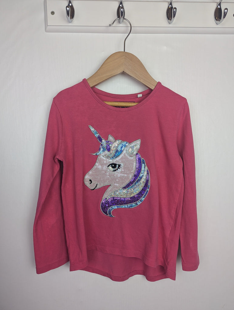 Blue Zoo Pink Unicorn Top - Girls 5-6 Years Little Ones Preloved Used, Preloved, Preworn Baby, Girls & Boys Clothes. Kids & Children's second hand Clothing UK Online. Cheap affordable. Brands including Next, Joules, Nutmeg Morrisons, TU, F&F, H&M.