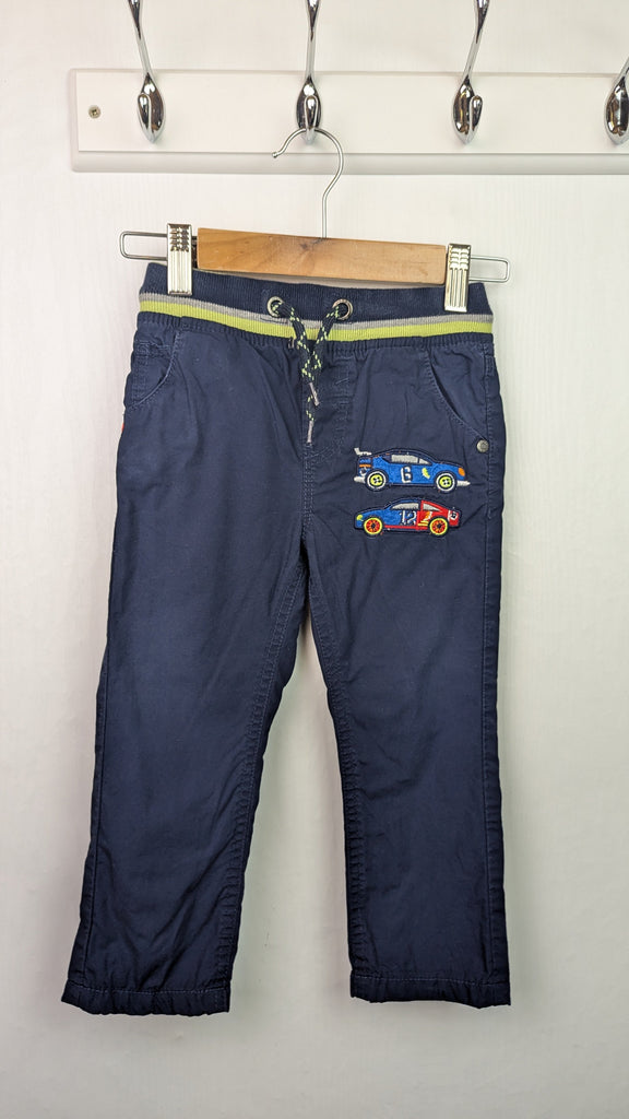 Blue Zoo Racing Cars Trousers - Boys 18-24 Months Little Ones Preloved Used, Preloved, Preworn & Second Hand Baby, Kids & Children's Clothing UK Online. Cheap affordable. Brands including Next, Joules, Nutmeg Morrisons, TU, F&F, H&M.