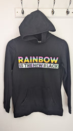 Blue Zoo 'Rainbow is the new Black' Hoodie - Girls 13 - 14 Years - Little Ones Preloved. Second Hand Children's & Preloved Baby, Kids, Girls & Boys Clothes. UK online