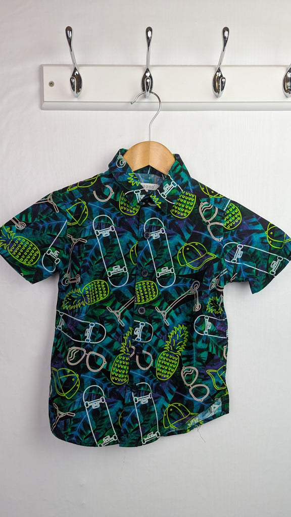 Blue Zoo Skateboard Short Sleeve Shirt - Boys 4 Years Little Ones Preloved Used, Preloved, Preworn Baby, Girls & Boys Clothes. Kids & Children's second hand Clothing UK Online. Cheap affordable. Brands including Next, Joules, Nutmeg Morrisons, TU, F&F, H&M.