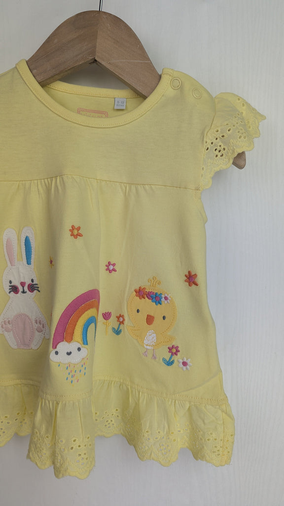 Blue Zoo Yellow Rabbit & Rainbows Dress - Girls 9-12 Months Blue Zoo Used, Preloved, Preworn Baby, Girls & Boys Clothes. Kids & Children's second hand Clothing UK Online. Cheap affordable. Brands including Next, Joules, Nutmeg Morrisons, TU, F&F, H&M.