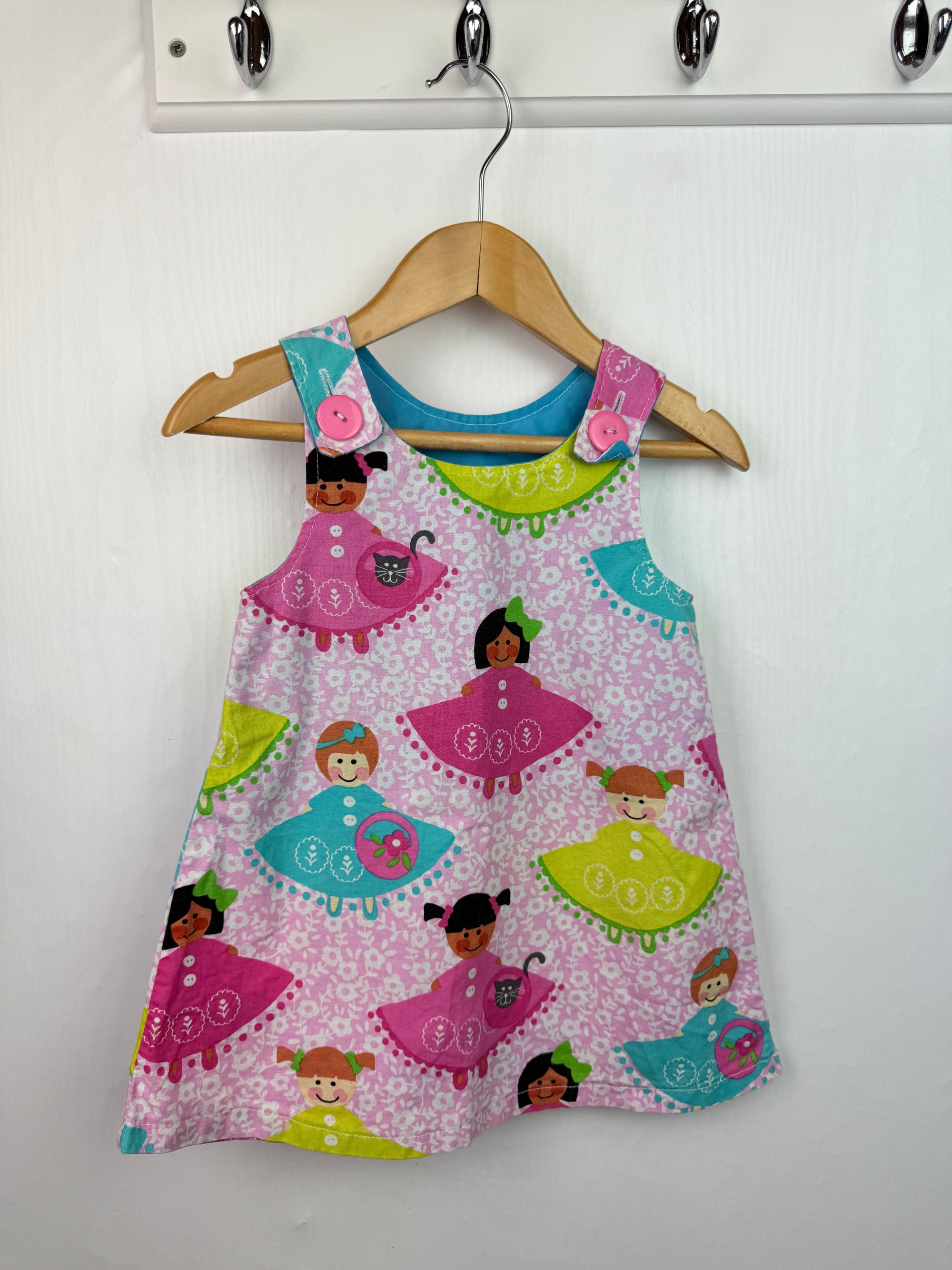 Button & Birdcage Handmade Dress - Girls 1 Year - Little Ones Preloved. Second Hand Children's & Preloved Baby, Kids, Girls & Boys Clothes. UK online