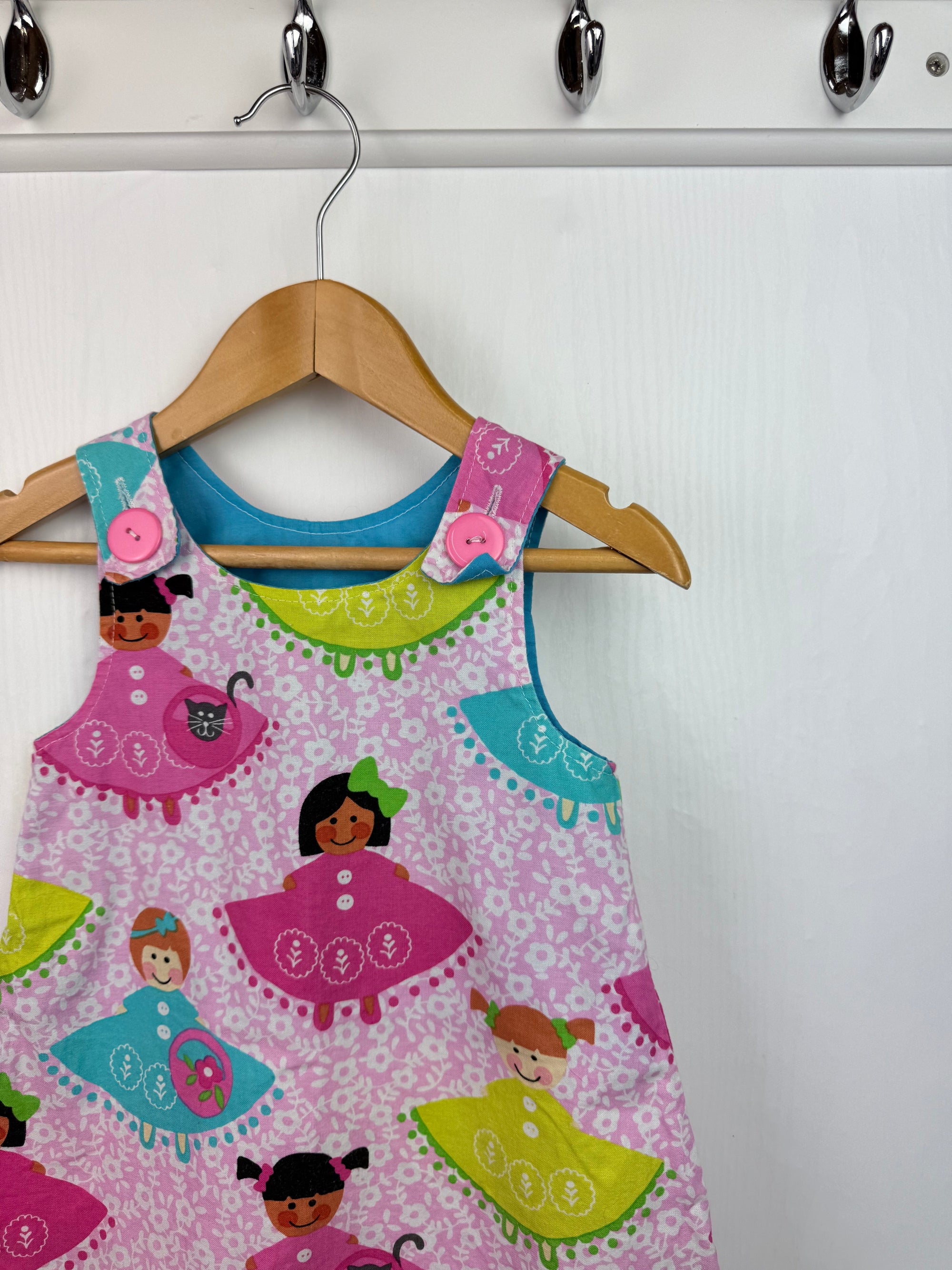 Button & Birdcage Handmade Dress - Girls 1 Year - Little Ones Preloved. Second Hand Children's & Preloved Baby, Kids, Girls & Boys Clothes. UK online