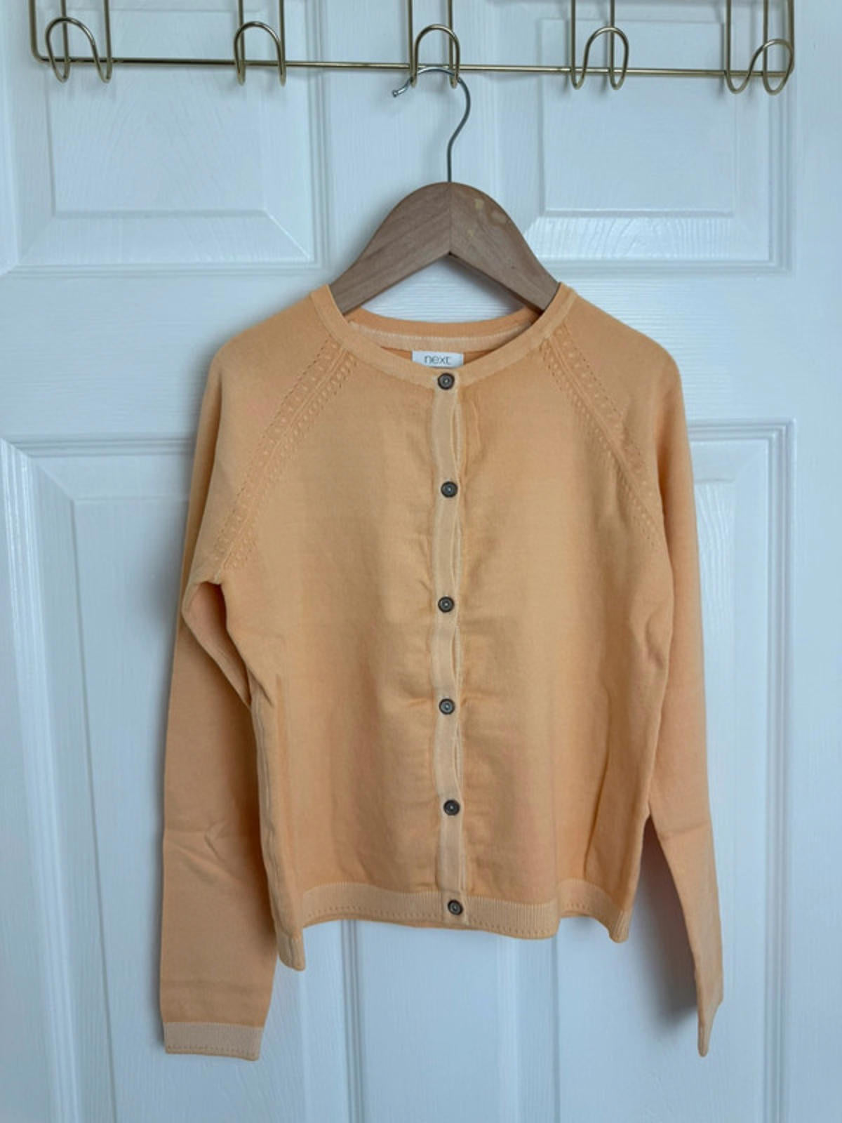 NEW Ex-Next Light Orange Fine Knit Cardigan - Girls 8 Years Little Ones Preloved. Preloved Kids & Children’s Gently Used Clothing. Second Hand Baby, Girls & Boys Clothes. UK Postage