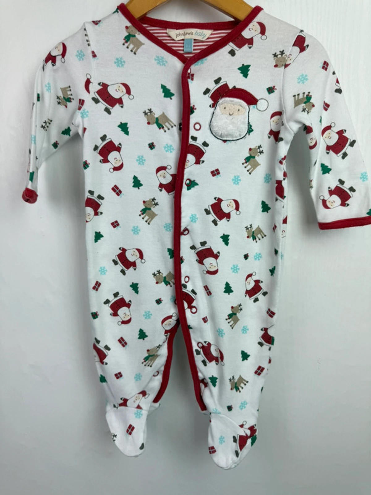 John Lewis Christmas Sleepsuit - Unisex 0-3 Months