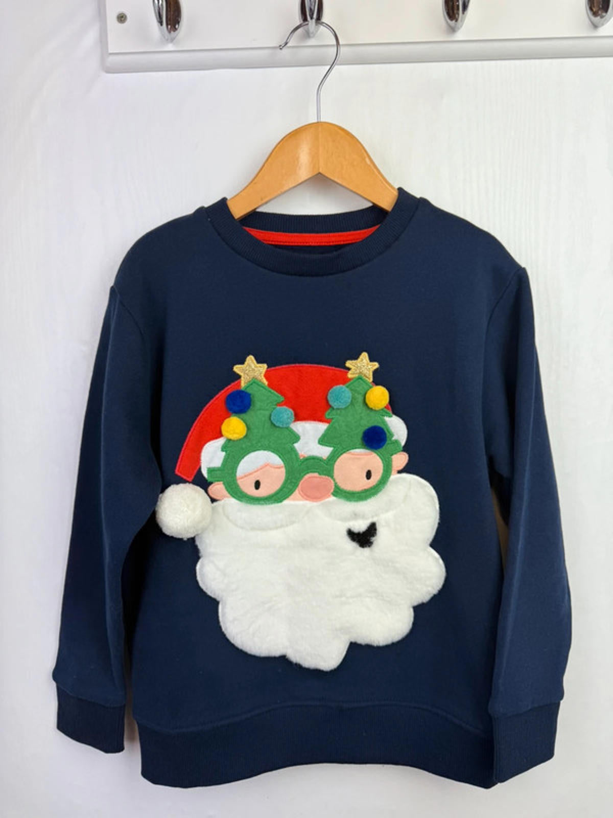 Next Navy Santa Jumper - Boys 5-6 Years