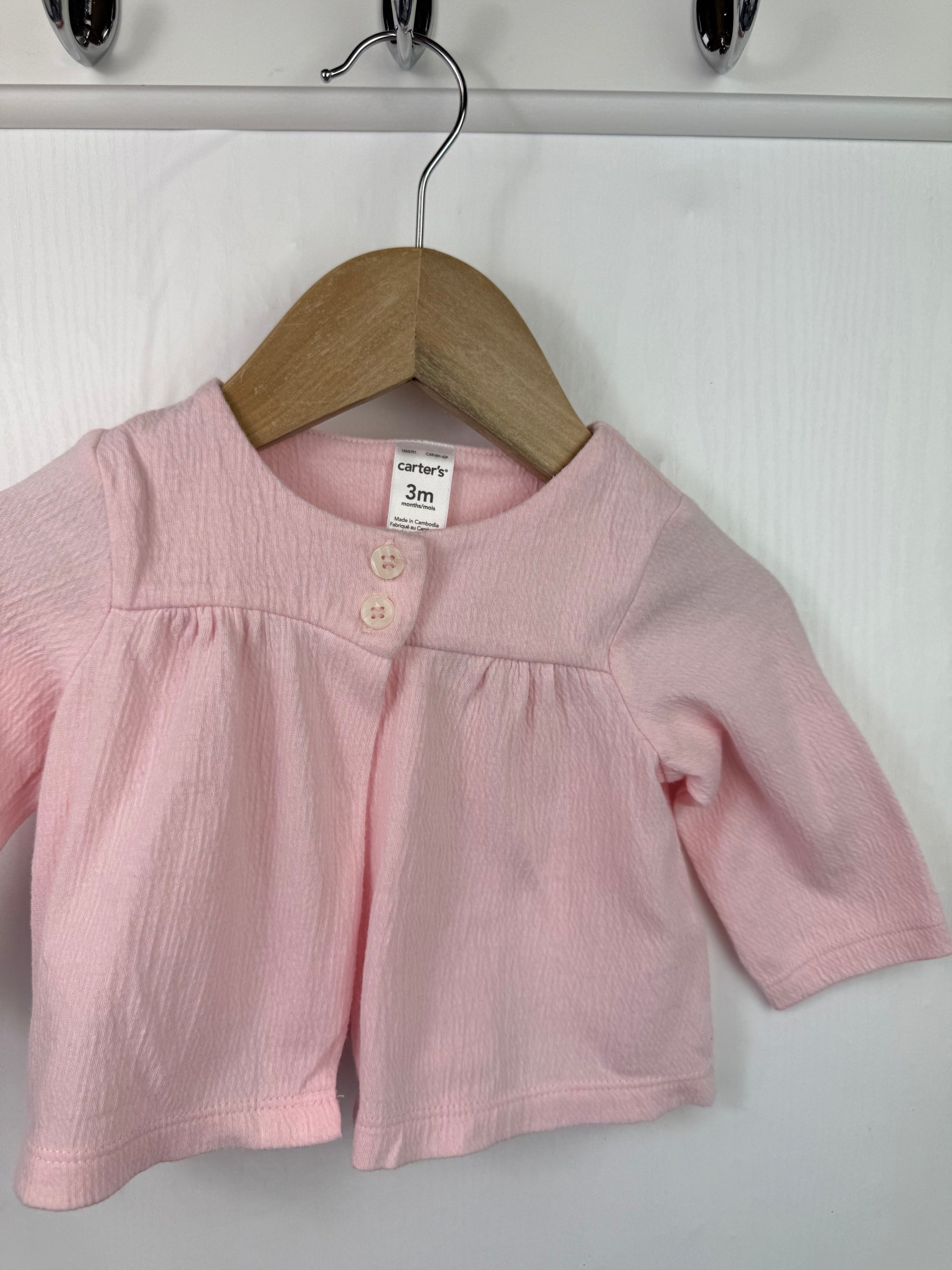 Carters Pink Cardigan - Girls 3 Months - Little Ones Preloved. Second Hand Children's & Preloved Baby, Kids, Girls & Boys Clothes. UK online