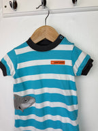 Carters Striped Shark Romper - Boys 3 - 6 Months - Little Ones Preloved. Second Hand Children's & Preloved Baby, Kids, Girls & Boys Clothes. UK online
