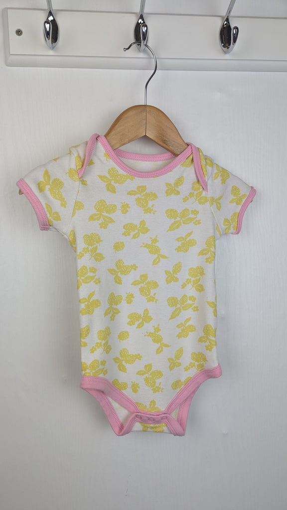 Cath Kids Yellow Floral Bodysuit - Girls 3-6 Months Little Ones Preloved Used, Preloved, Preworn Baby, Girls & Boys Clothes. Kids & Children's second hand Clothing UK Online. Cheap affordable. Brands including Next, Joules, Nutmeg Morrisons, TU, F&F, H&M.